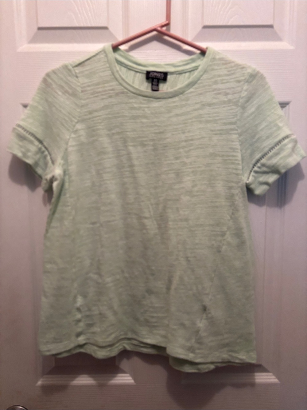 Jones New York Light Mint Short Sleeve Crewneck Tee
